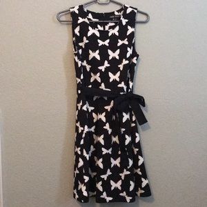 Black and white butterfly dress